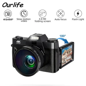 Vintage Digital Camera 16X Digital Zoom 4K WIFI Retro Vlog Recorder