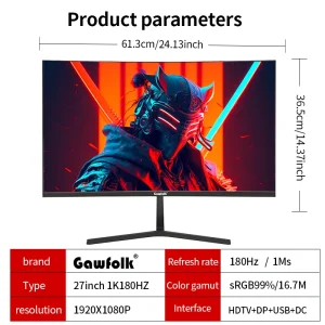 27 inch Curved Gaming Monitor,144Hz/180Hz PC Monitor